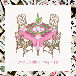 Wine a Little and Mahj a Lot おしゃれマージャンパーティー スタンダードカクテルナプキン