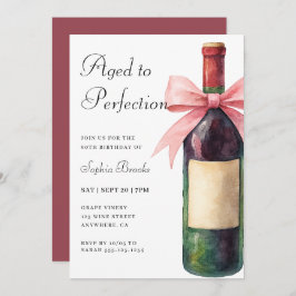 Wine Aged To Perfection 60th Birthday Party 招待状