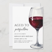 Wine Aged To Perfection Adult Birthday Party 招待状 (正面)