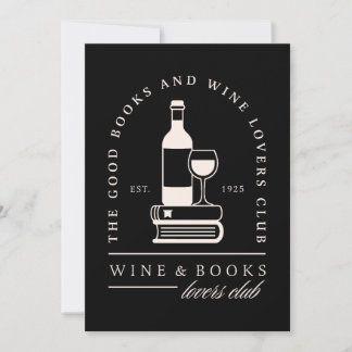 Wine and books lovers reading girls night party 招待状