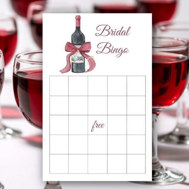 Wine and Bow Bridal shower bingo game (クリエイターアップロード済み)