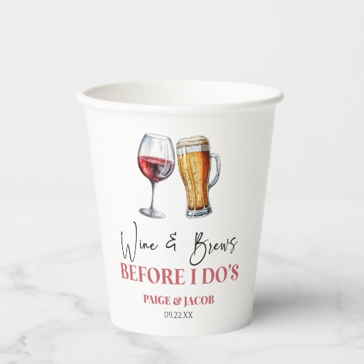 Wine and Brews Before I Do's リハーサルディナー 紙コップ (正面)