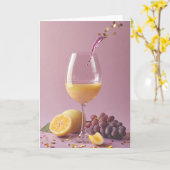 Wine and Cheers to Another Year カード (黄色い花)