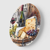 Wine and Cheese  ラージ壁時計 (傾斜)