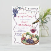 Wine and Cheese Aged to Perfection Birthday 招待状 (スタンド正面)