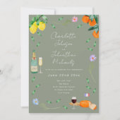 Wine and Cheese Boho French Engagement Party 招待状 (正面)