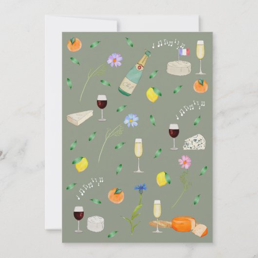 Wine and Cheese Boho French Engagement Party 招待状 (裏面)