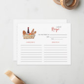 Wine and Cheese Bridal shower Recipe card ノートカード (正面/裏面インサイチュ)