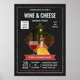 Wine And Cheese Pairing Event add photo and logo ポスター
