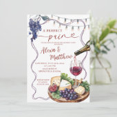 Wine and Cheese Perfect Pair Engagement Shower 招待状 (スタンド正面)