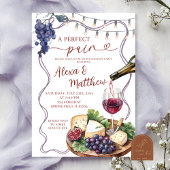 Wine and Cheese Perfect Pair Engagement Shower 招待状