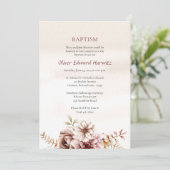 Wine and Cream Boho Flowers Orthodox Baptism       招待状 (スタンド正面)