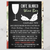 Wine And Grapes, Floral Chalkboard Wine Bar/Winery チラシ (正面)