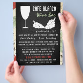 Wine And Grapes, Floral Chalkboard Wine Bar/Winery チラシ (手)