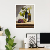 Wine and Grapes Still Life Poster ポスター (ホームオフィス)