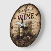 Wine Around the World Rustic Vineyard ラージ壁時計 (傾斜)