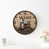 Wine Around the World Rustic Vineyard ラージ壁時計 (ホーム)