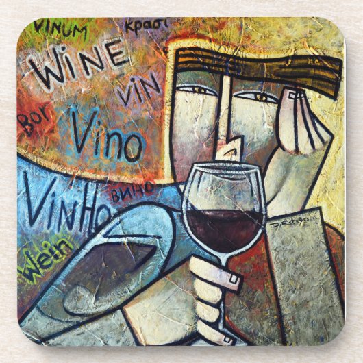 Wine Art Marble Coaster Cubist Sommelier Drink Coa コースター (正面)