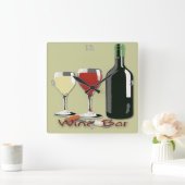 Wine Bar - Wine Square Wall Clock スクエア壁時計 (ホーム)