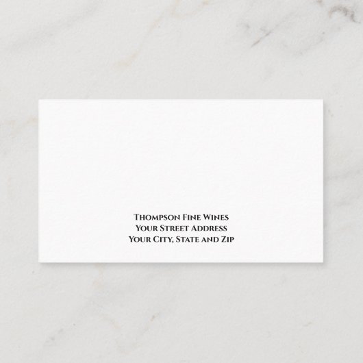 Wine Bar Winery Bartender Business Card 名刺 (裏面)