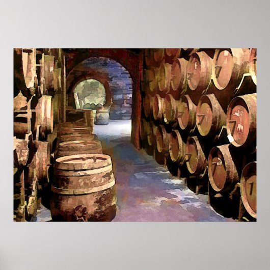Wine Barrels in the Wine Cellar ポスター (正面)