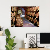 Wine Barrels in the Wine Cellar ポスター (ホームオフィス)