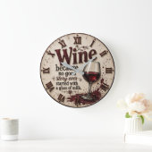 Wine Because No Good Story Ever Started with Milk ラージ壁時計 (ホーム)
