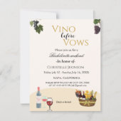 Wine before vows Bachelorette weekend invitation 招待状 (正面)