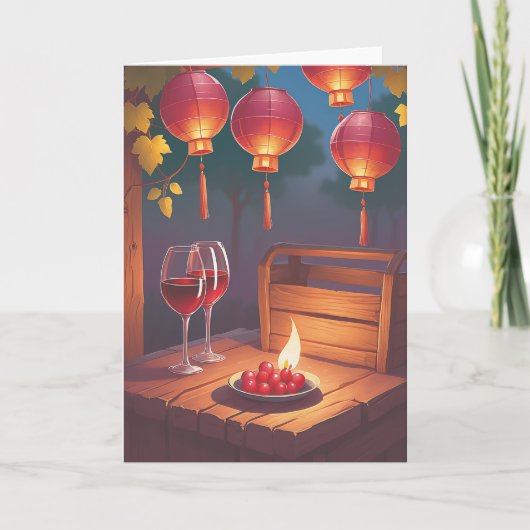 Wine Birthday Wishes カード (正面)