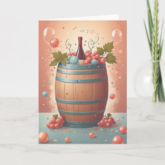 Wine Birthday Wishes カード (正面)