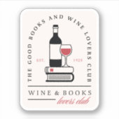 Wine book club funny dark romance reader aesthetic シール (正面)