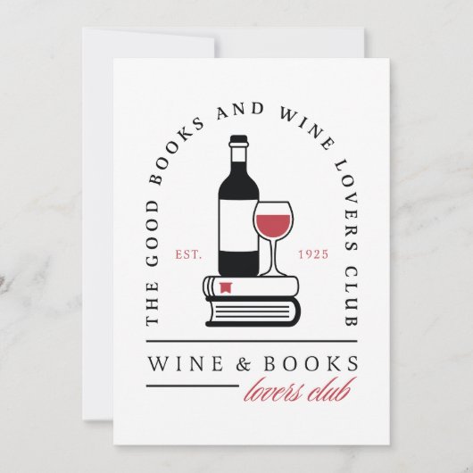 Wine book club funny dark romance reader party 招待状 (正面)