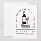 Wine book club funny dark romance reader party 招待状 (正面/裏面)