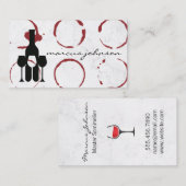 Wine Bottle and Glasses | Wine Stain 名刺 (正面/裏面)