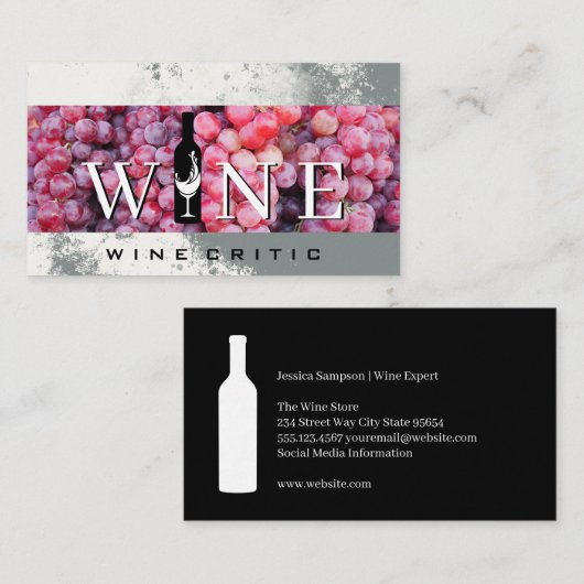 Wine Bottle | Grapes | Vineyard 名刺 (正面/裏面)