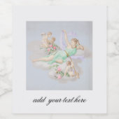 WINE BOTTLE LABEL : WOMAN WITH CHERUBS ワインラベル (シングルラベル)