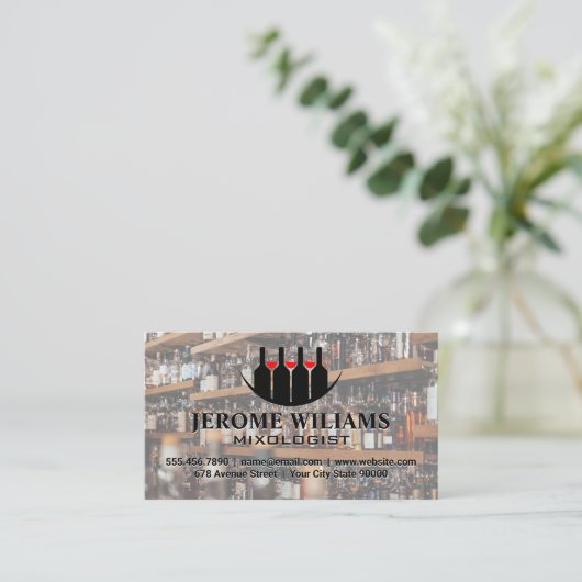 Wine Bottles Logo | Mixologist 名刺 (スタンド正面)