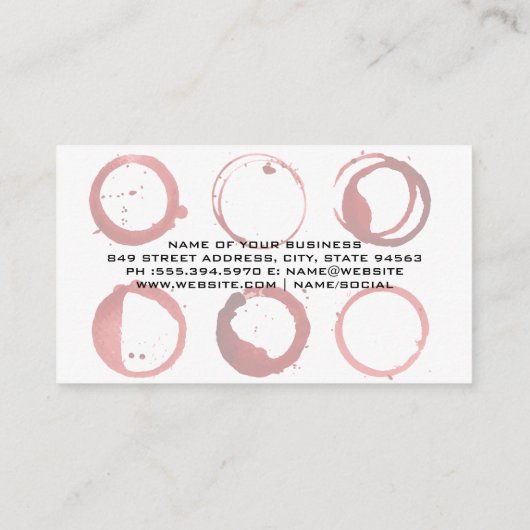 Wine Bottles | Winery 名刺 (裏面)