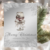Wine Bow Christmas Tree Branches Silver Corporate シーズンカード