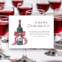 Wine bridal shower Recipe for the bride to be エンクロージャーカード