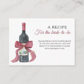Wine bridal shower Recipe for the bride to be エンクロージャーカード (正面)
