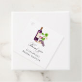 Wine Bridal Shower Thank You Elegant Watercolor フェイバータグ (インサイチュ)
