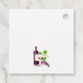 Wine Bridal Shower Thank You Elegant Watercolor フェイバータグ (裏面)