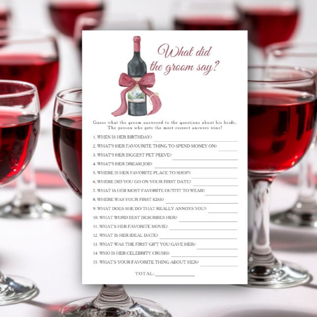 Wine Bridal shower What did the groom say  (クリエイターアップロード済み)