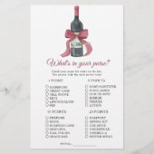 Wine bridal shower What's in your purse game (正面)