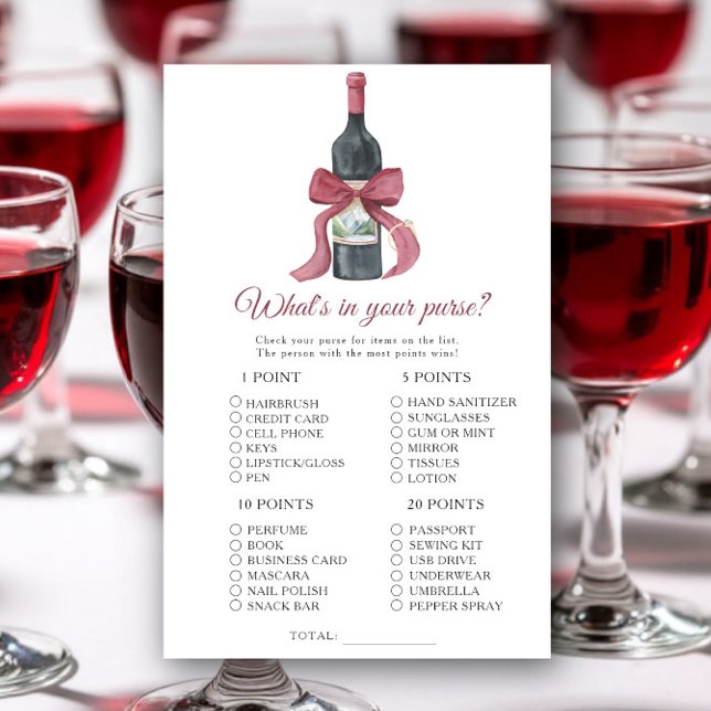 Wine bridal shower What's in your purse game (クリエイターアップロード済み)