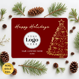Wine Business Logo Christmas Thank You Foil Card 箔シーズンカード