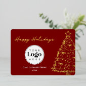 Wine Business Logo Christmas Thank You Foil Card 箔シーズンカード (立ち正面)