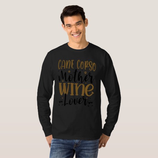 Wine  Cane Corso Mother 1 Tシャツ (正面フル)