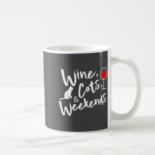 Wine Cats And Weekends  コーヒーマグカップ (右)